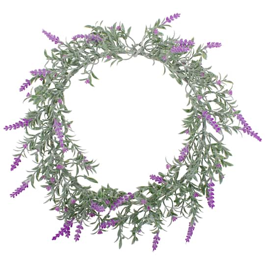 16" White LED Lighted Pink Lavender Artificial Spring Wreath By Northlight | 3" x 16" | Michaels®